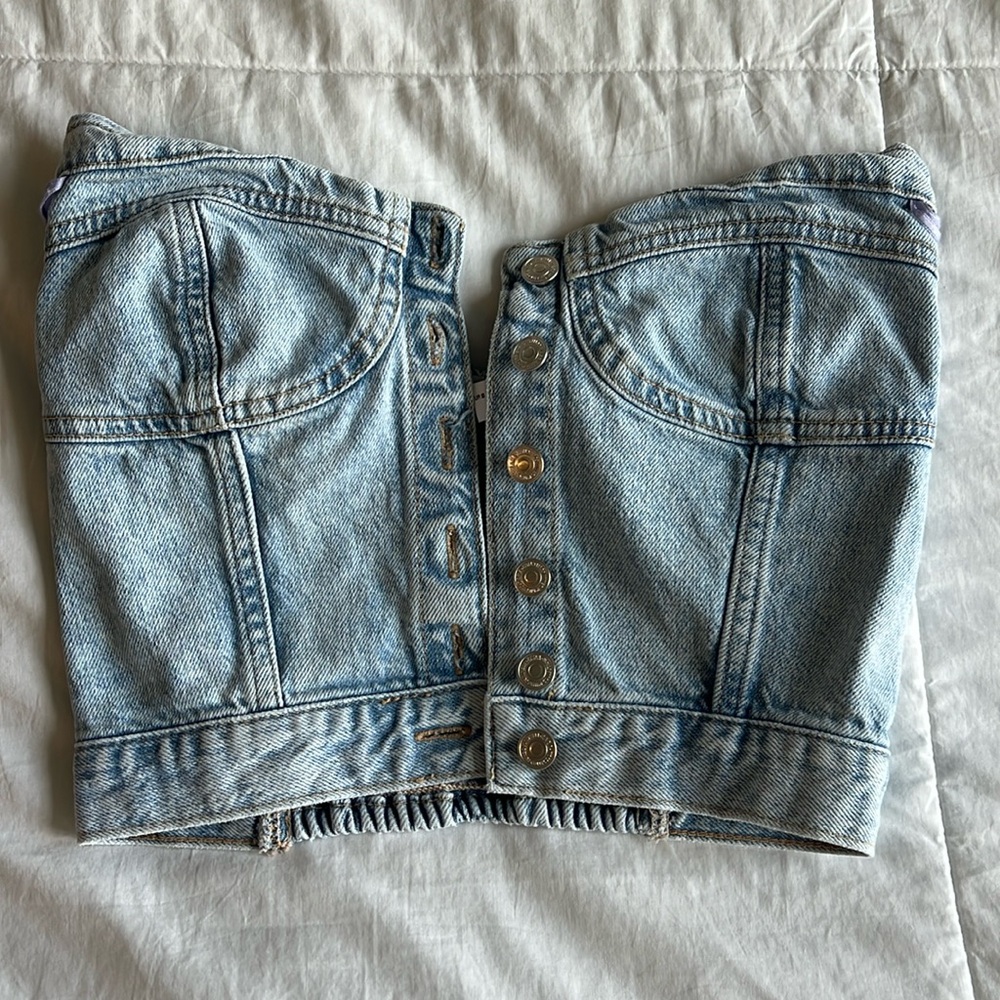 Zara Denim Corset Top